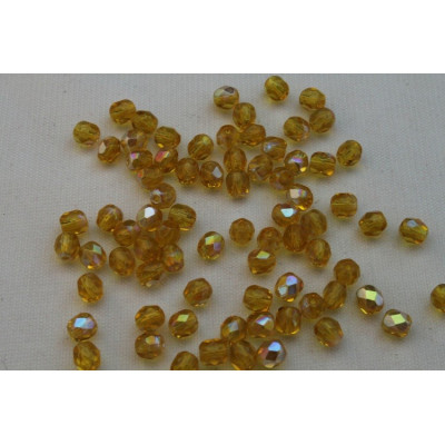 Fire Polished Beads 4mm Honey Gold AB Rutkovsky | Czech Glass
