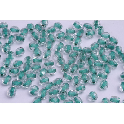 Fire Polished Beads 4mm Crystal Dark Green Lined 00030/44859