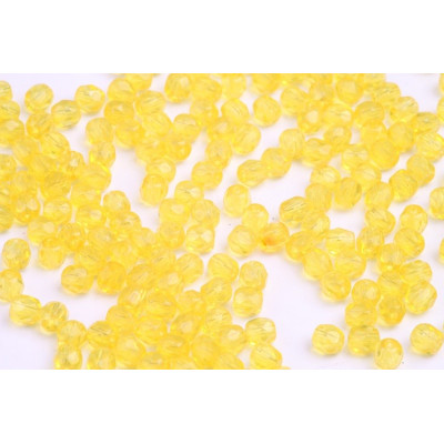 Fire Polished Beads 4mm Yellow 8 | Czech Glass Beads