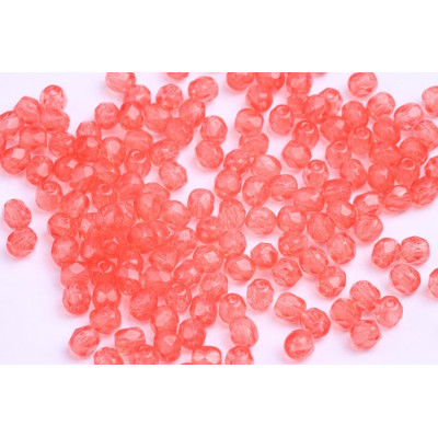 Fire Polished Beads 4mm Coral 79 | Czech Glass Beads