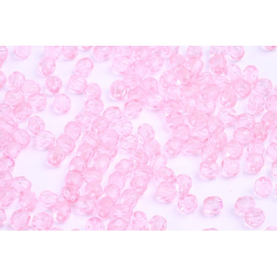 Fire Polished Beads 4mm Transparent Pink 38 | Czech Glass