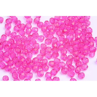 Fire Polished Beads 4mm Fuchsia Pink 10040 | Czech Glass Beads