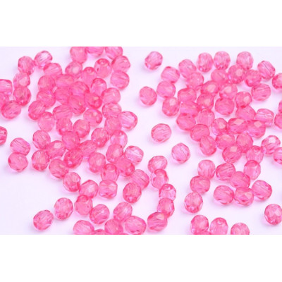 Fire Polished Beads 4mm Fuchsia Pink 53 | Czech Glass Beads