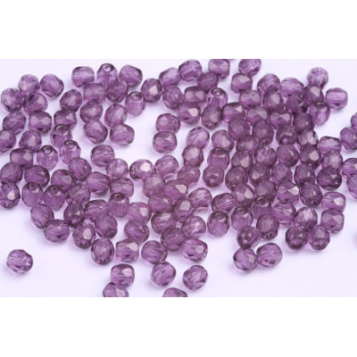 Fire Polished Beads 4mm Amethyst Violet 78 | Czech Glass Beads