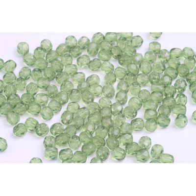 Fire Polished Beads 4mm Green 62 | Czech Glass Faceted Beads