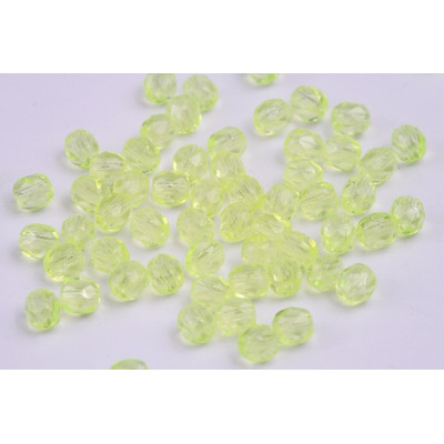 Fire Polished Beads 4mm Lime Green 10001 | Czech Glass Beads