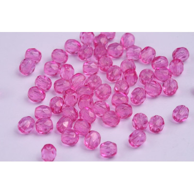 Fire Polished Beads 4mm Pink 10008 | Czech Glass Beads