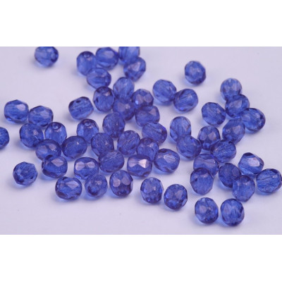 Fire Polished Beads 4mm Sapphire Blue 10012 | Czech Glass