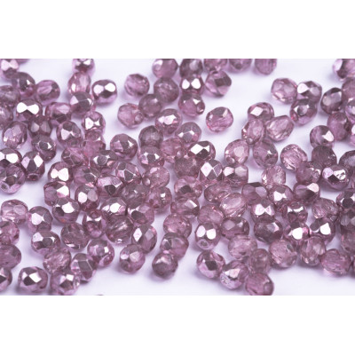 Fire Polished Beads 4mm Amethyst Purple 10023 | Czech Glass