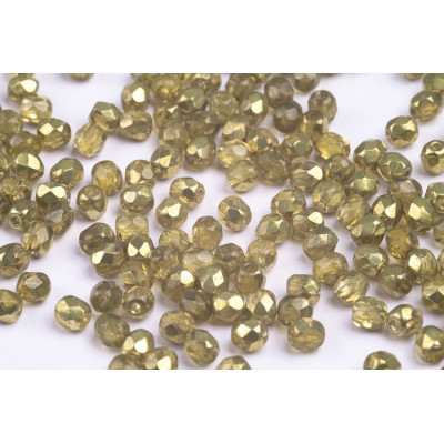 Fire Polished Beads 4mm Metallic Green 4785 Rutkovsky | Czech Glass