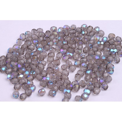 Fire Polished Beads 4mm Iridescent Grey Violet 10032 | Rutkovsky