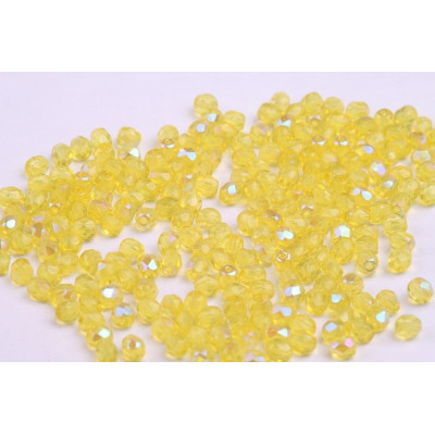Fire Polished Beads 4mm Yellow AB 10017/AB | Czech Glass Beads