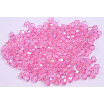 Fire Polished Beads 4mm Pink AB 10010/*AB | Czech Glass