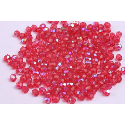 Fuchsia AB Fire Polished Beads 4mm 10025/AB | Czech Glass