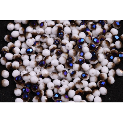 Fire Polished Beads 4mm White Azuro 02020/29900 | Czech Glass