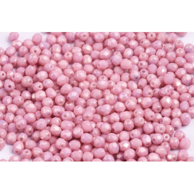 Fire Polished Beads 4mm White Lila 02020/14494 | Czech Glass