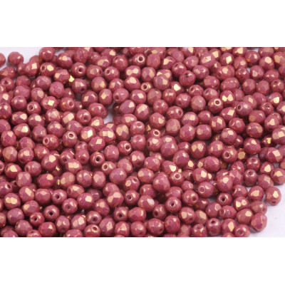 Fire Polished Beads 4mm White Purple Luster 14496 | Czech Glass