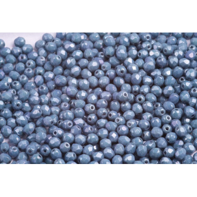 Czech Fire Polished Beads 4mm Chalk Blue Luster 14464 | 40pcs