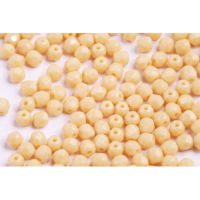 Fire Polished Beads 4mm Opaque Light Beige 13010 | Glass Beads
