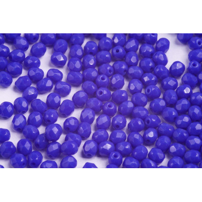 Fire Polished Beads 4mm Opaque Blue 33050 | Czech Glass