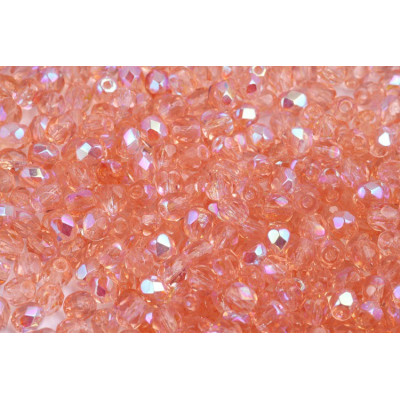 Fire Polished Beads 4mm Peach Iridescent 70130/28701 | Rutkovsky