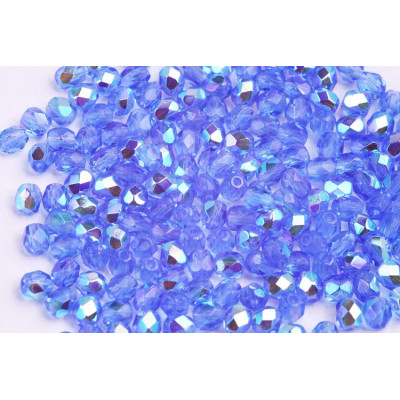 Fire Polished Beads 4mm Sapphire AB 30060/28701 | Czech Glass