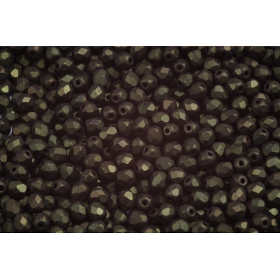 Fire Polished Beads 4mm Jet Red Luster Matte 23980 | Rutkovsky