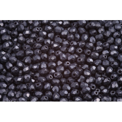 Fire Polished Beads 4mm Jet Hematite Mat 23980 | Czech Glass