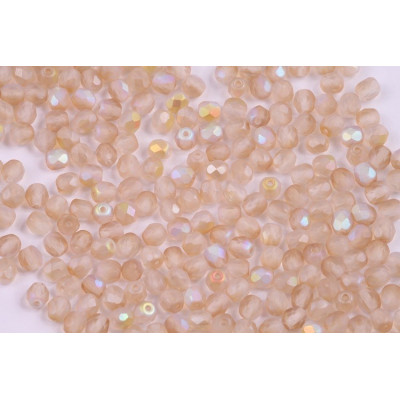 Fire Polished Beads 4mm Matte Lemon Rainbow 98534 | Czech Glass