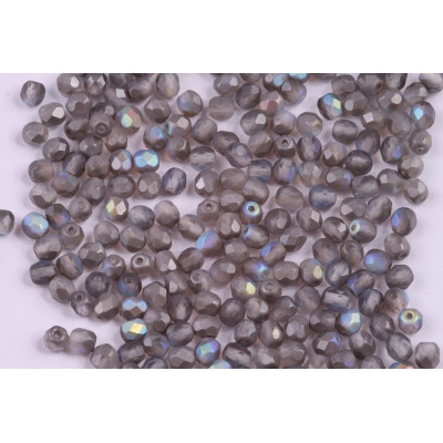 Fire Polished Beads 4mm Matte Graphite Rainbow 98537 | Rutkovsky