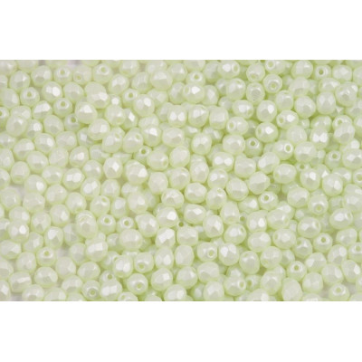 Fire Polished Beads 4mm Powder Light Green 02020/29315 | Czech Glass