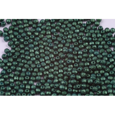 Fire Polished Beads 4mm Gold Shine Dark Green 02010/24105 | Rutkovsky