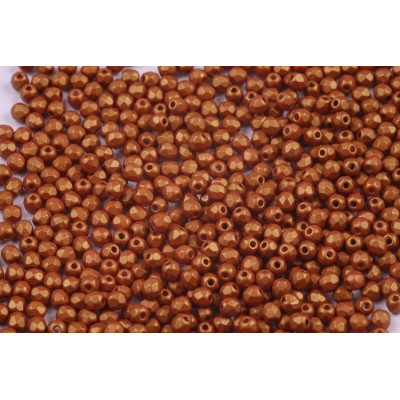 Fire Polished Beads 4mm Gold Shine Brownish Red 02010/24104