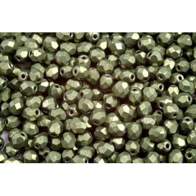 Fire Polished Beads 4mm Metallic Greenery 00030/77064 | Czech Glass