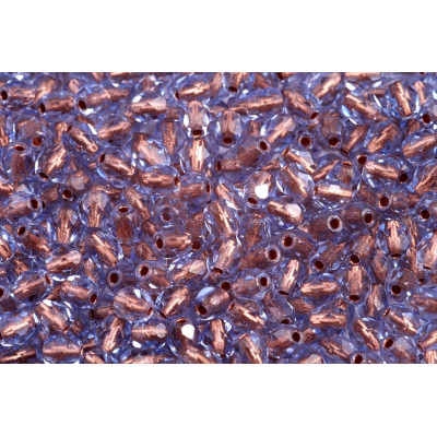 Fire Polished Beads 4mm Lt Sapphire Copper 30020/68105 | Czech Glass