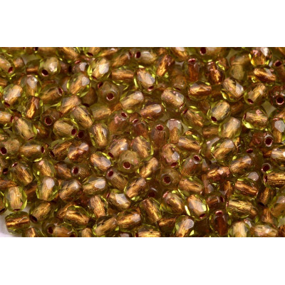 Fire Polished Beads 4mm Olivine Copper-Lined 50230/68105 | Rutkovsky