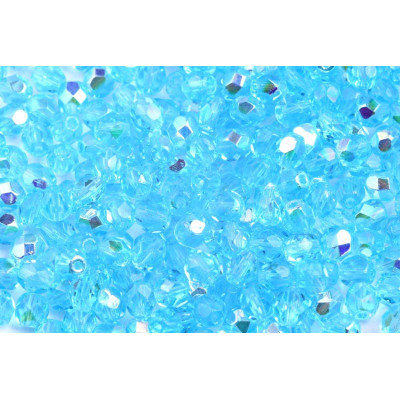 Fire Polished Beads 4mm Aquamarine AB 60020/28701 | Czech Glass