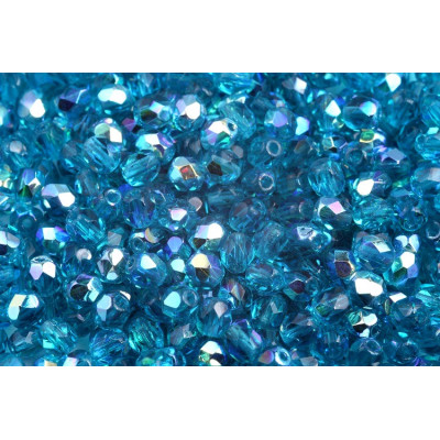 Fire Polished Beads 4mm Teal AB 60150/28701 | Czech Glass Beads