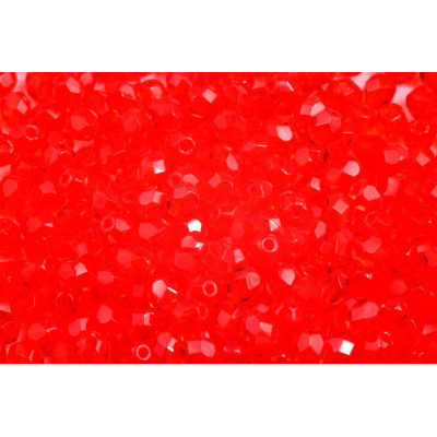 Fire Polished Beads 4mm Transparent Red 90070 | Czech Glass