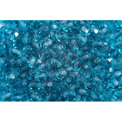 Fire Polished Beads 4mm Transparent Blue 60150 | Czech Glass