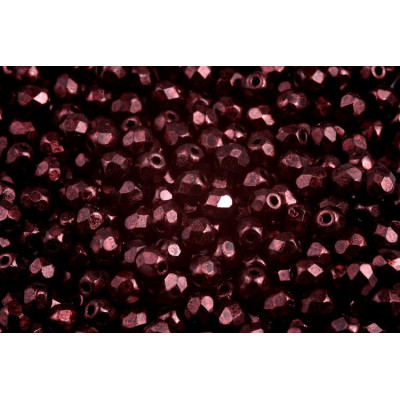 Fire Polished Beads 4mm Metallic Wine 23980/57904 | Czech Glass