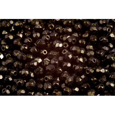 Fire Polished Beads 4mm Metallic Black Bronze 23980/57950 | Rutkovsky
