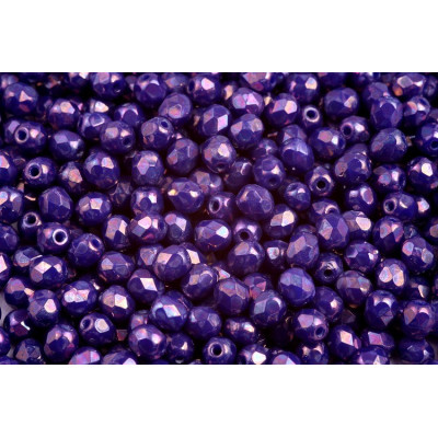 Fire Polished Beads 4mm Opaque Blue Nebula 33050/15001 | Czech Glass