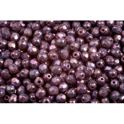 Fire Polished Beads 4mm Mauve Grey Nebula 43020/15001 | Czech Glass