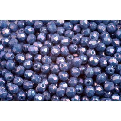 Czech Fire Polished Beads 4mm Turquoise Blue Nebula 63030 | Glass