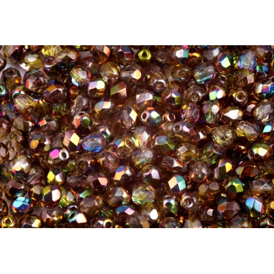 Fire Polished Beads 4mm Magic Yellow Brown 95400 | Czech Glass