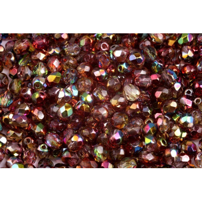 Fire Polished Beads 4mm Magic Red Yellow 00030/95600 | Czech Beads