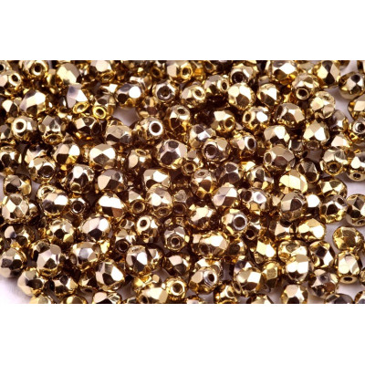 Fire Polished Beads 4mm Crystal Full Amber 26440 | Czech Glass