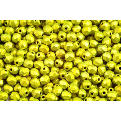 Fire Polished Beads 4mm Electric Green 23980/24210 | Rutkovsky