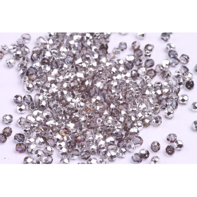 Fire Polished Beads 3mm Silver 4974 | Czech Glass Beads Rutkovsky
